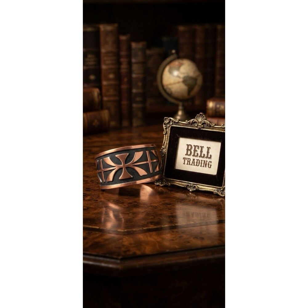 Vintage Bell Trading Post Copper Cuff Bracelet BB Mark Southwestern Native Style